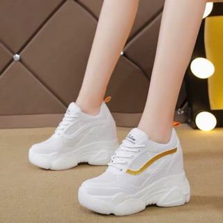 Giày thể thao nâng đế 7cm vạch sóng 2 màu trẻ trung