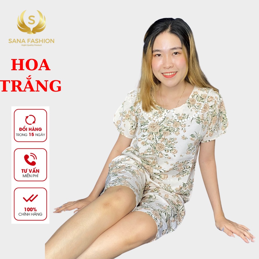 Đồ bộ mặc nhà quần áo ngủ nữ chất lụa cao cấp quần lửng LCS