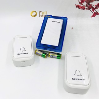 Bộ chuông cửa không dây nút nhấn kín nước 2 nút 1 chuông không dây điều chỉnh âm lượng Kawasan DB658-D65