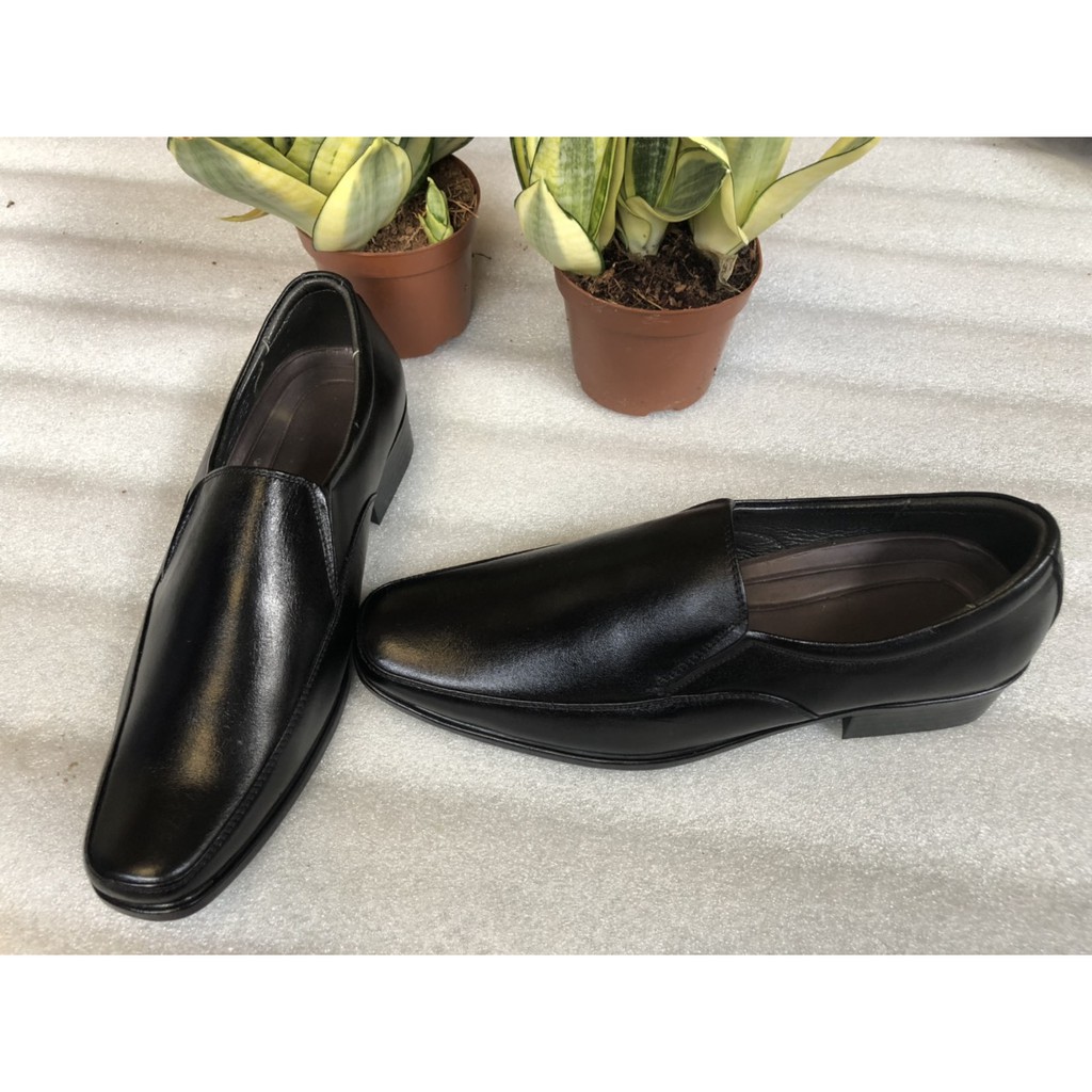 Giày tây nam công sở màu đen sáng bóng lịch lãm size 38 đến 44- da bò 100%