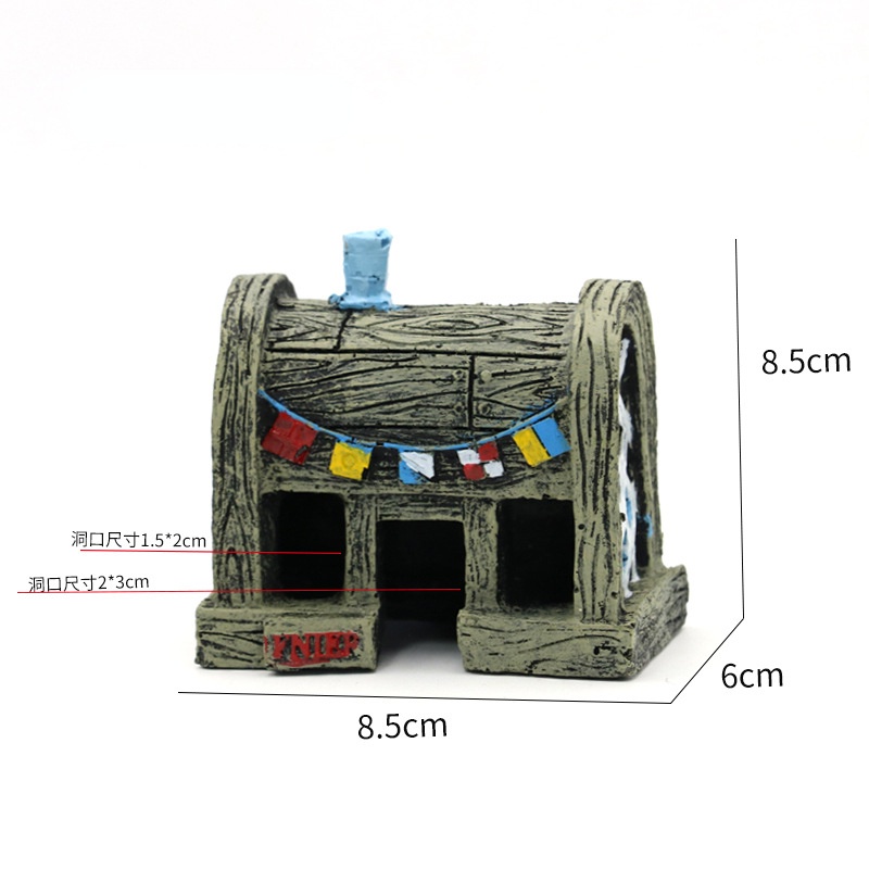 Ngôi Nhà Quả Dứa Bọt Biển Trang Trí Bể Cá