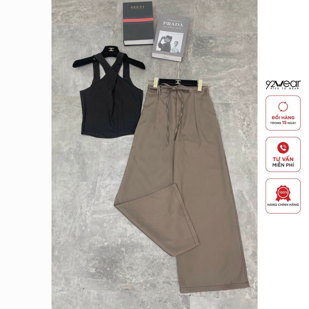 Quần suông 92WEAR vải ruby Hàn mướt mịn, mặt vải đẹp trẻ, chất đanh dày dặn WQ044
