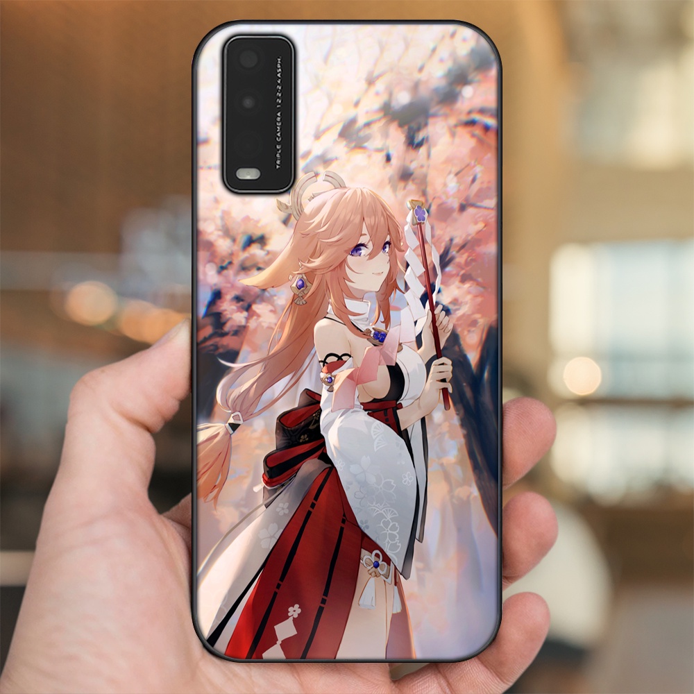 Ốp lưng Vivo Y20, Y20s, Y12s viền đen in hình Yae Miko Genshin Impact