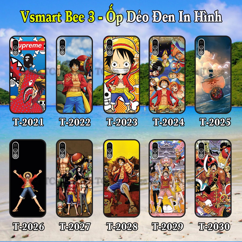 Ốp lưng Vsmart Bee 3 dẻo đen in hình One Piece