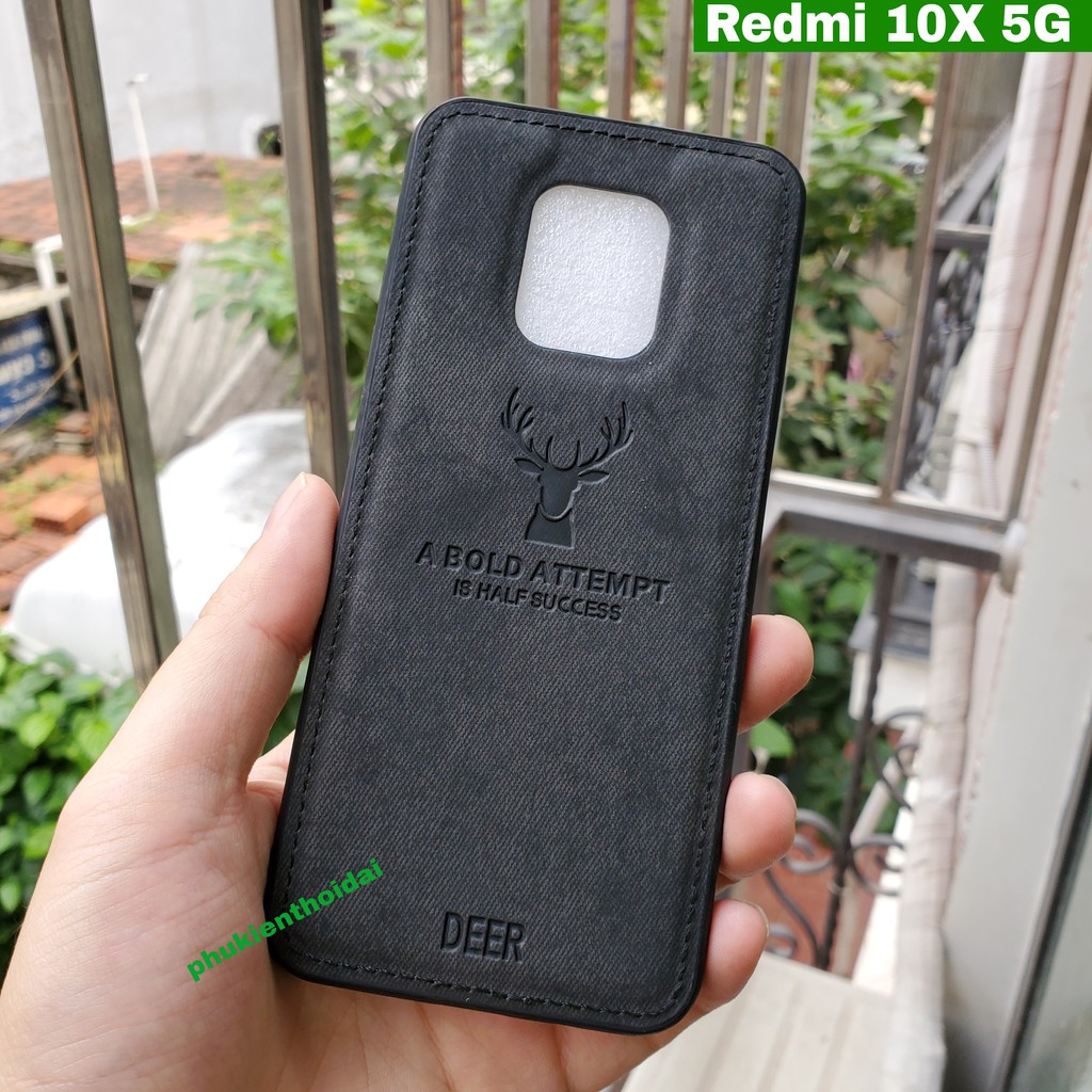 Ốp lưng Xiaomi Redmi 10X 5G chống sốc vải đầu hươu cao cấp