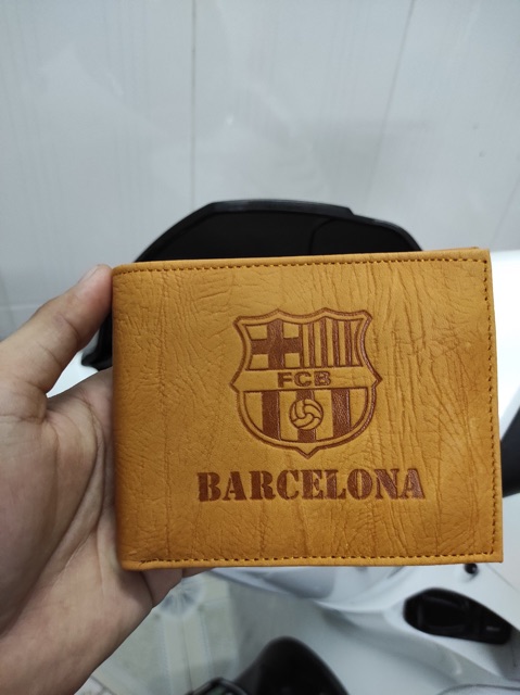 Ví Da Nam Logo Barcelona Fullbox