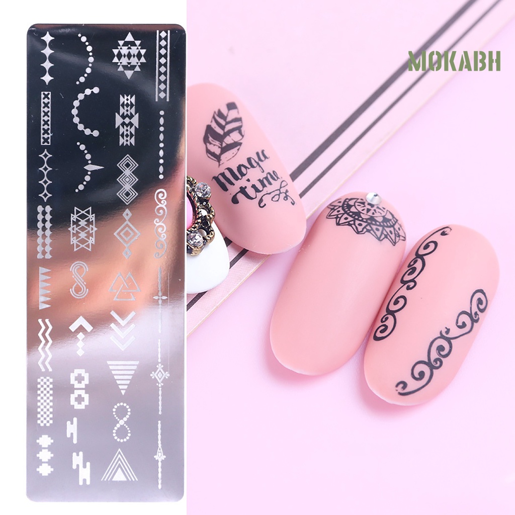Khuôn In Hình Hoa Lá Bằng Thép Không Gỉ Dùng Trang Trí Móng Tay DIY