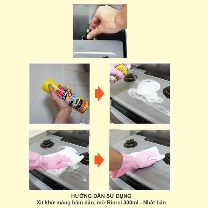 Chai xịt tẩy rửa đồ dùng đa năng Rinrei 300ml Hàng Nhập Khẩu Từ Nhật