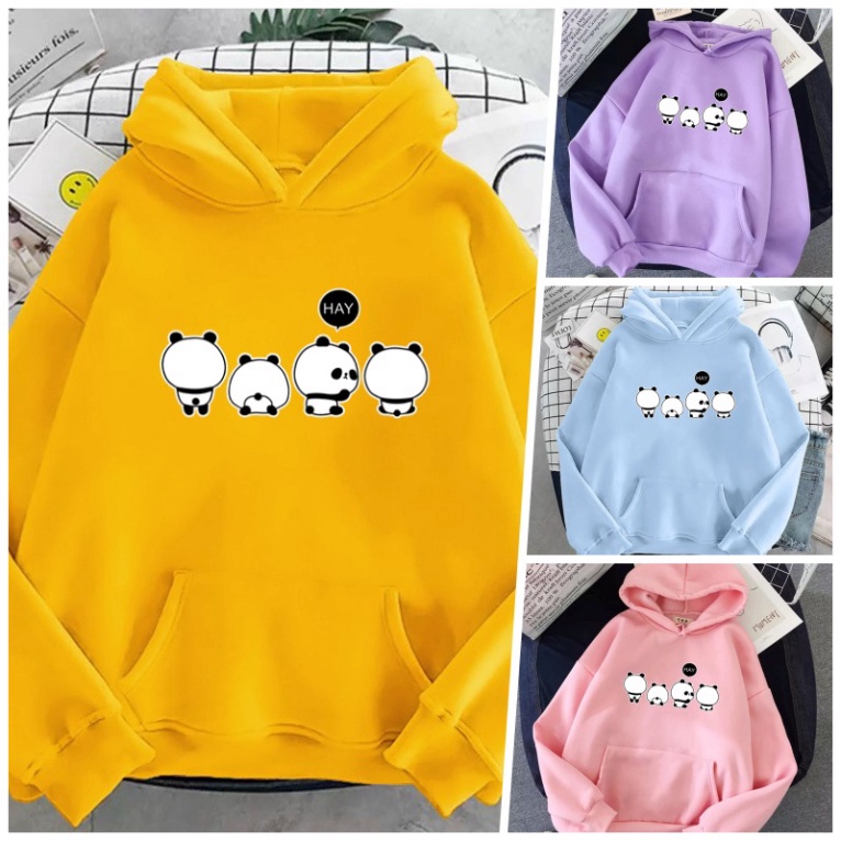 Áo khoác Hoodie form rộng sweater nỉ Ulzzang 4 chú gấu trúc Hot trend Thời Trang Thu Đông siêu đẹp dk.shop27