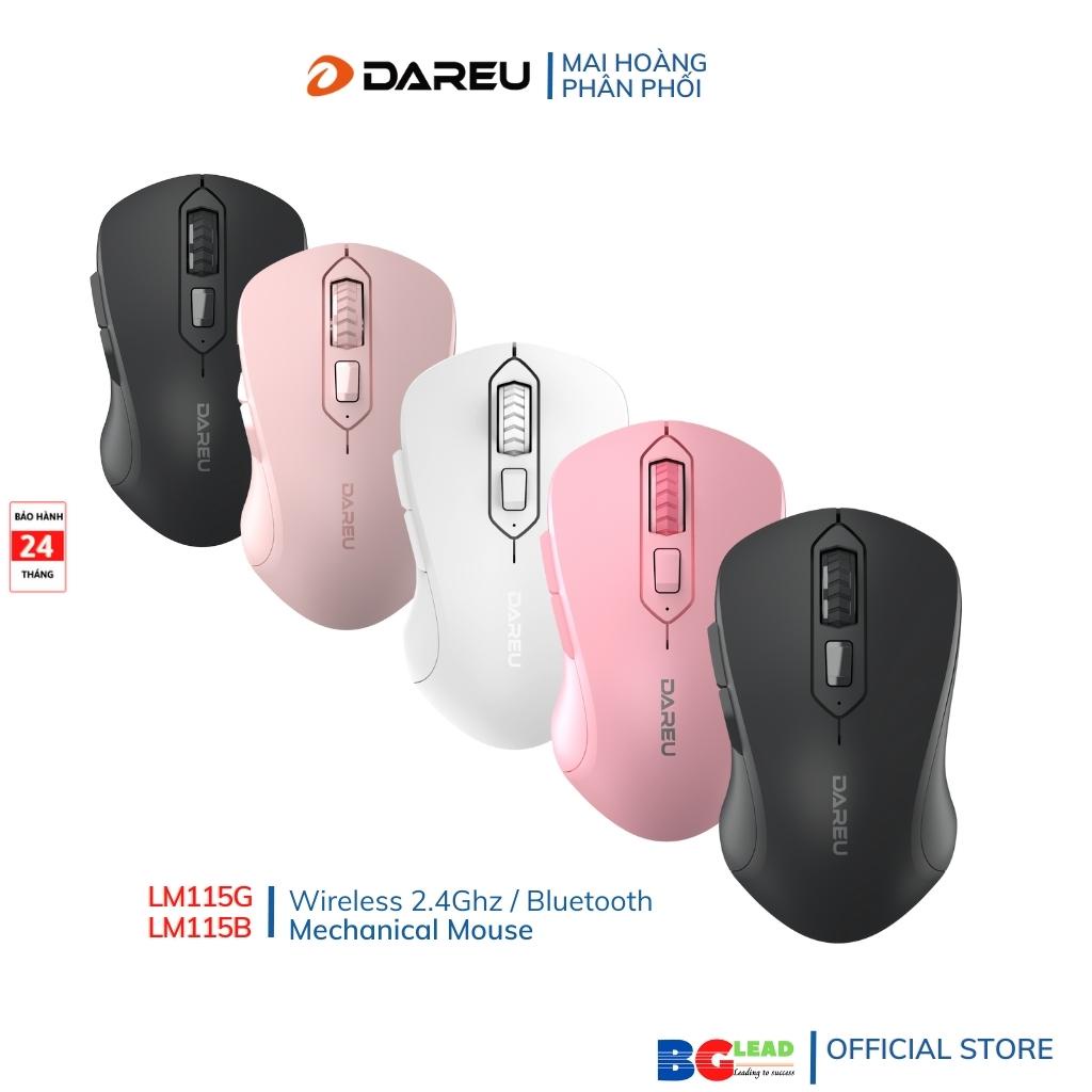 Chuột không dây chơi game Dareu LM115G Wireless | LM115B bluetooth (Black | Pink | White)