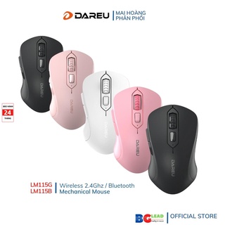 [Chính hãng] Chuột không dây chơi game Dareu LM115G Wireless | LM115B bluetooth (Black | Pink | White)