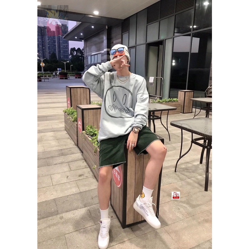 Áo Sweater Cổ Tròn Thêu Hình Mặt Cười Thời Trang Cho Nam Nữ