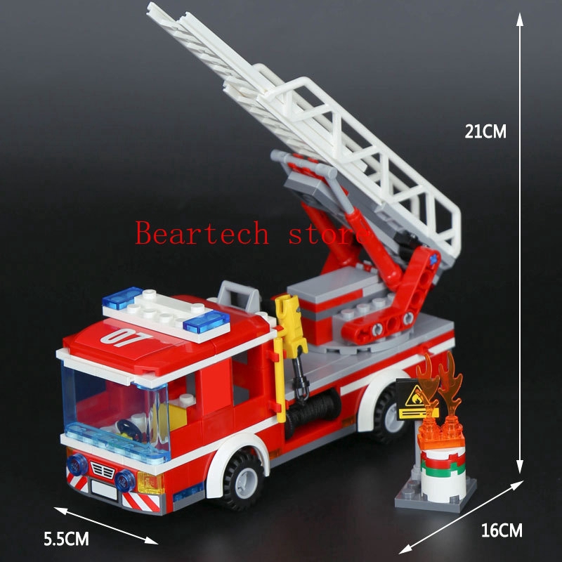 10828  BELA City Fire FIRE LADDER TRUCK Compatible Lego 60107 Building Blocks Bricks Toys DIY Education