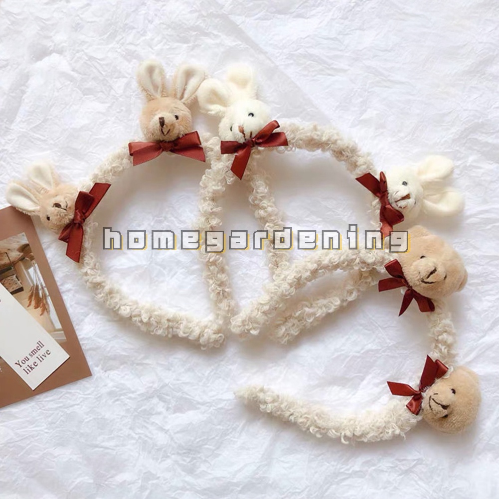 Băng Đô Cài Tóc Rửa Mặt Hình Tai Thỏ Hoạt Hình Dễ Thương Cho Nữ