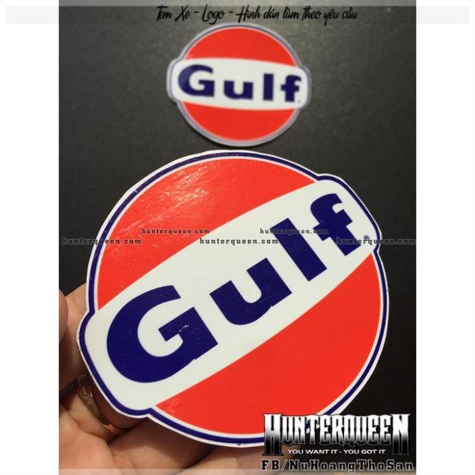 Logo Gulf . Decal hình dán sticker xe gắn máy. Chống nước, không bay màu