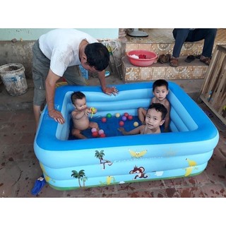 Bể bơi 3 tầng 1m5 kèm bơm - bể bơi cho bé