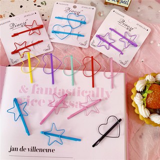 SET 2 KẸP TÓC HÌNH TRÁI TIM, NGÔI SAO