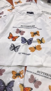 Áo croptop bướm ngũ săc (croptop đẹp)