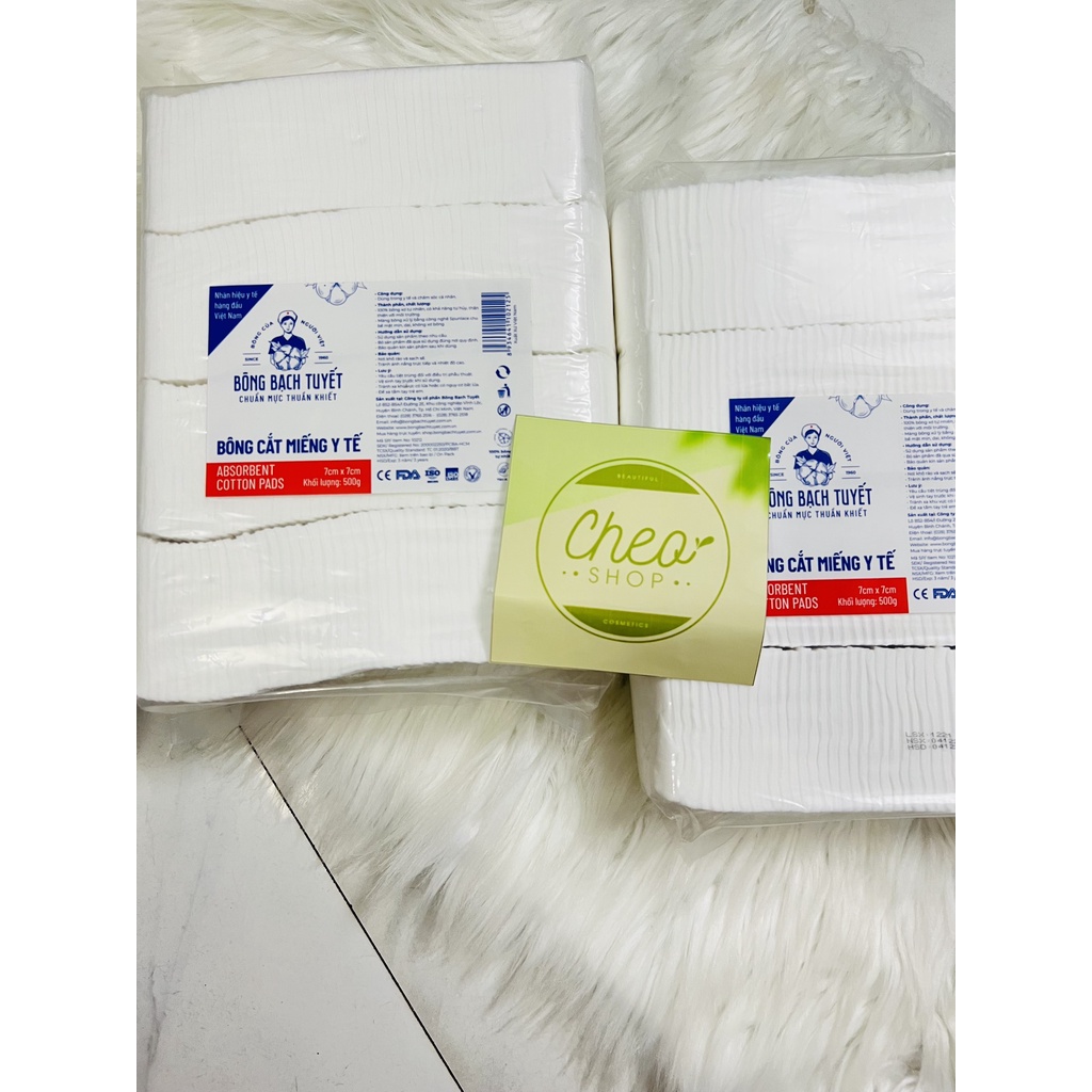 Bông Gòn cắt miếng Sẵn 0.5 kg Vệ Sinh cho bé - Chính hãng Bông Bạch Tuyết