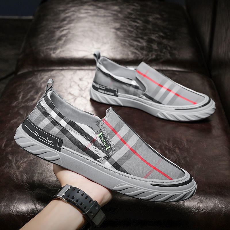 Giày lười nam 2023 - Slip on nam vải Vải polyester