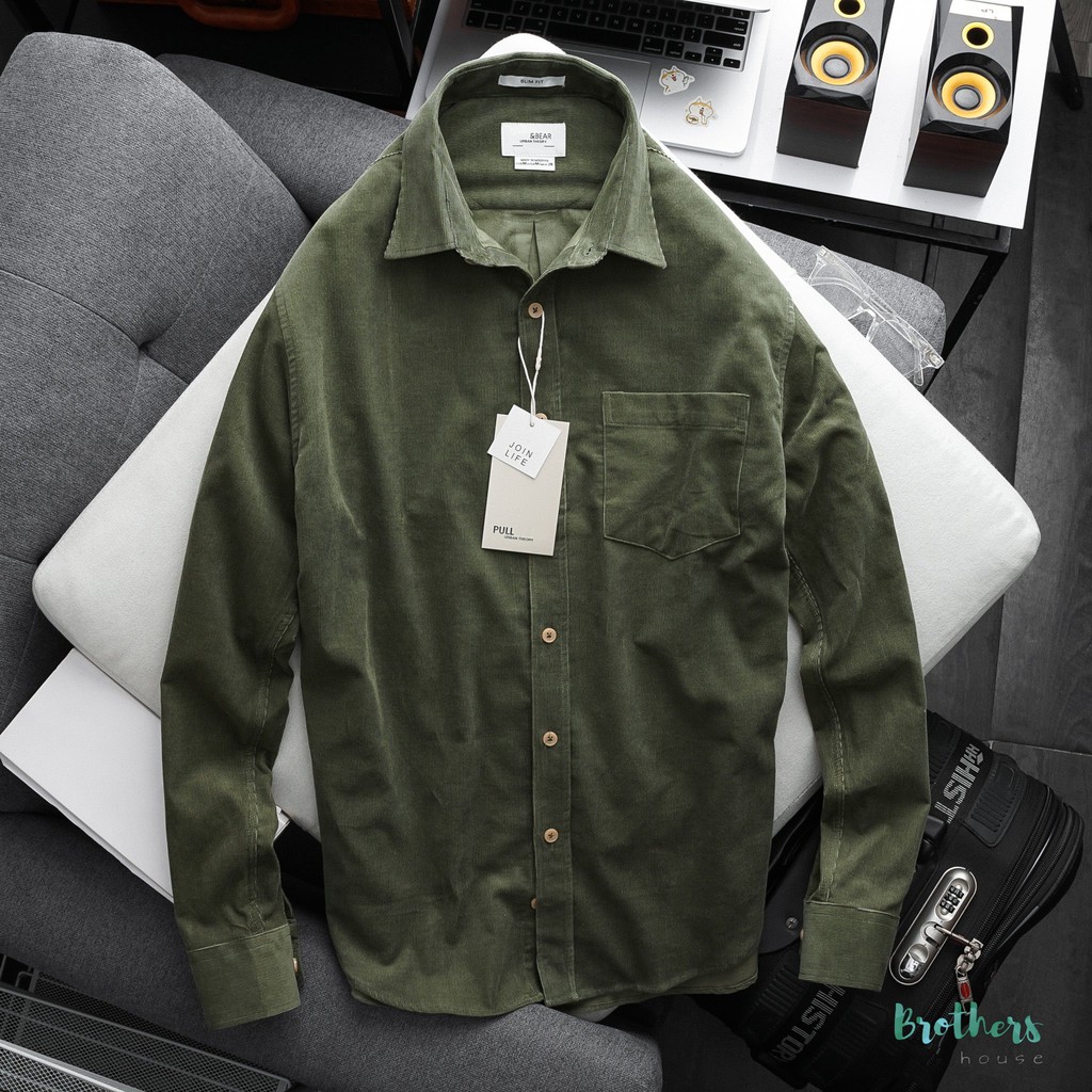 Áo sơ mi nhung P&B, chất nhung cực mịn xịn sò