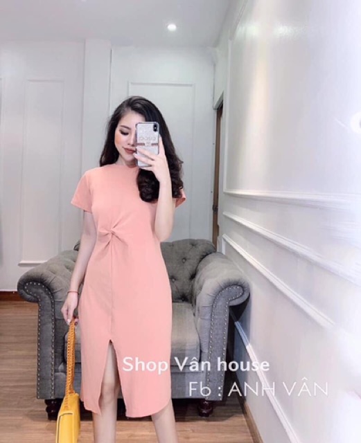 [ Mã FAMAYWA2 giảm 10K đơn 50K] Váy xoắn eo xẻ tà 3 màu chất cottong điệu đà | BigBuy360 - bigbuy360.vn