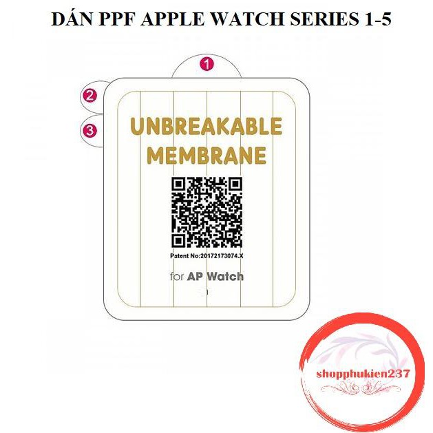 Dán Dẻo PPF Dành Cho Apple Watch Series 1,2,3,4,5 Dán Màn Hình Siêu Êm