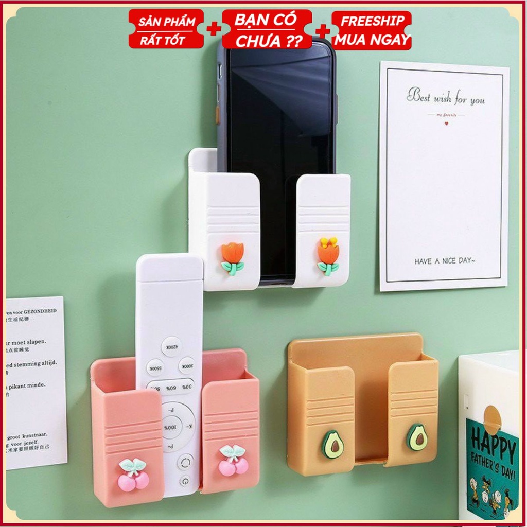 PVN30701 Hộp đựng remote,điện thoại dán tường nhiều mẫu dễ thương phong cách hàn quốc T2