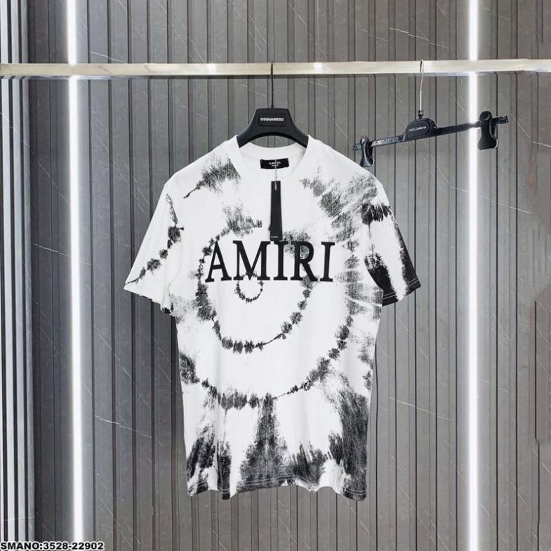 Áo phông cộc tay nam AMIRI in hình lốc xoáy siêu chất - Áo thun cotton vải loang hot hit cao cấp chất đẹp mát