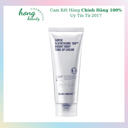 KEM DƯỠNG DA TOÀN THÂN SUR MEDIC SUPER GLUTATHIONE 100 BRIGHT BODY TONE UP CREAM 150ML