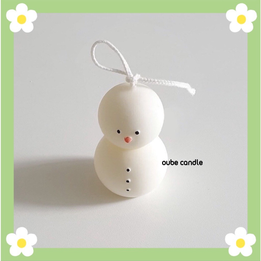 Nến Thơm Tinh Dầu Cao Cấp Thư Giãn Không Khói Hình Người Tuyết Làm Quà Tặng Trang Trí | Oube Candle NT69