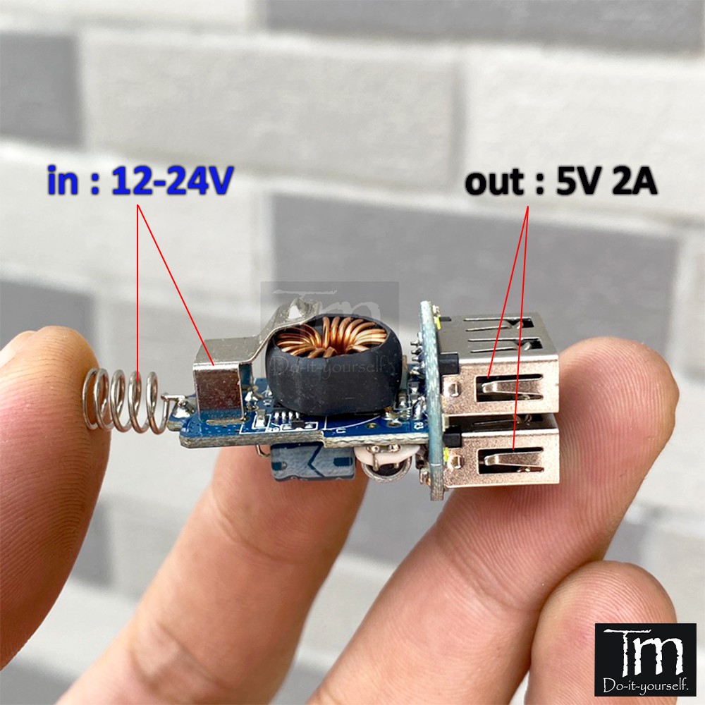 Mạch Hạ Áp Rẻ Vào 12-24V Ra 5V2A 2 Cổng USB