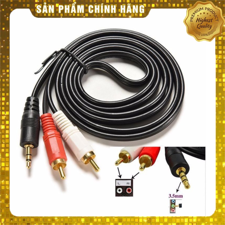 Dây loa 1 đầu 3.5 ra 2 AV dài 3m