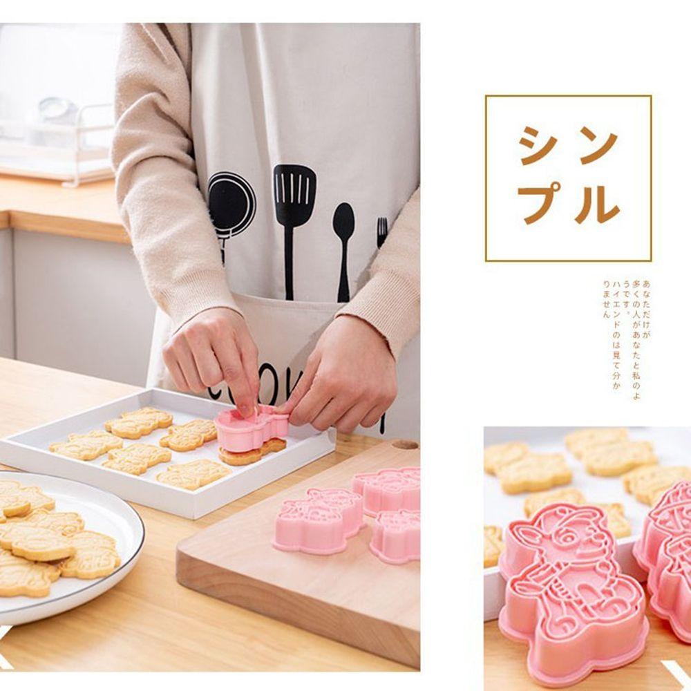 AUGUSTINA Khuôn Nhấn Bánh Quy Hình Chú Chó Hoạt Hình 3D DIY