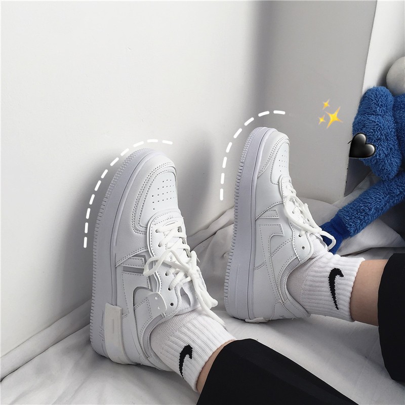 Giày Thể Thao Nam Nữ Sneaker ALL WHITE 𝙃𝙊𝙏 𝙏𝙍𝙀𝙉𝘿 𝘾𝙖𝙢𝙨𝙩𝙤𝙧𝙚 Đế Cao | BigBuy360 - bigbuy360.vn