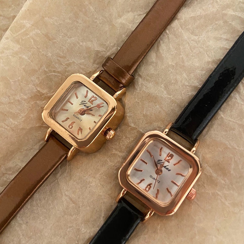 Đồng hồ mặt vuông phong cách retro Hàn Quốc thời trang sang trọng cho nữ