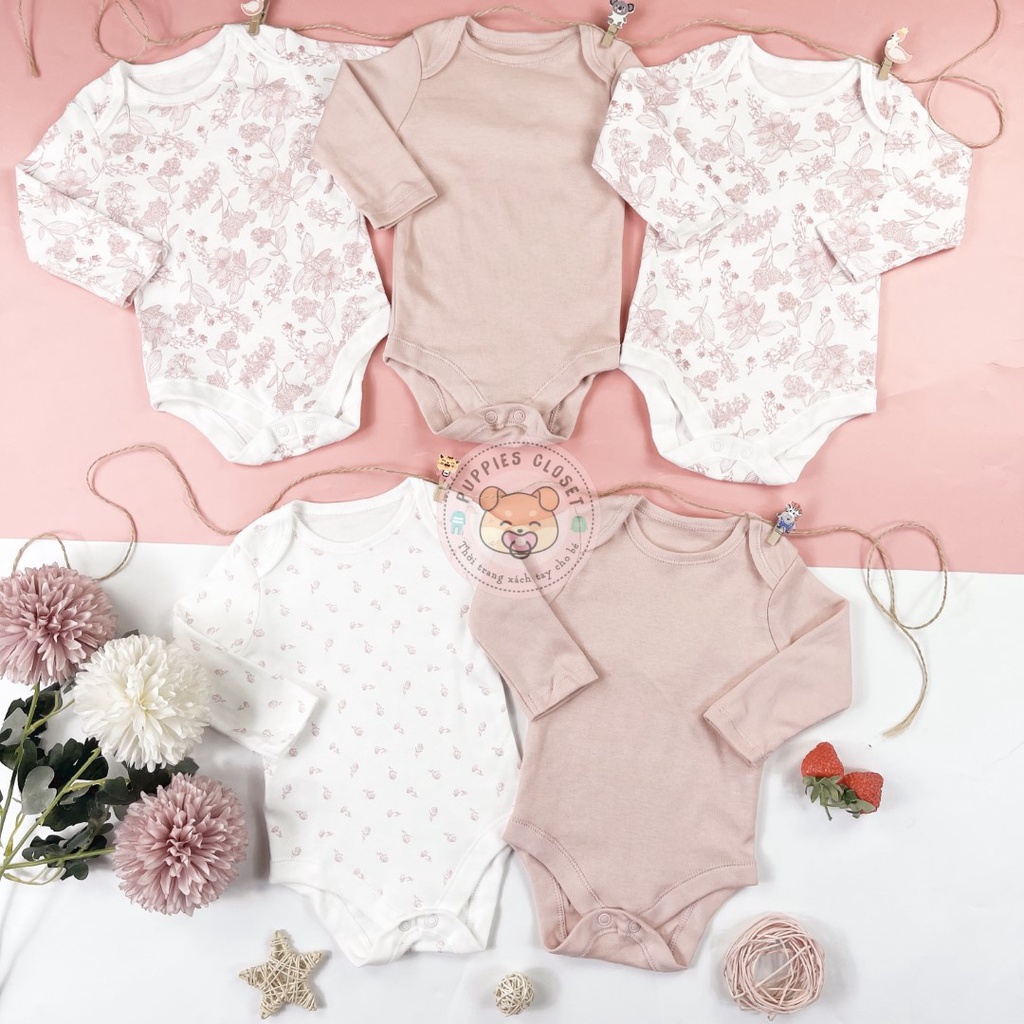 [PUPPIES CLOSET] Set 5 chiếc bodysuits bé gái TU Clothing