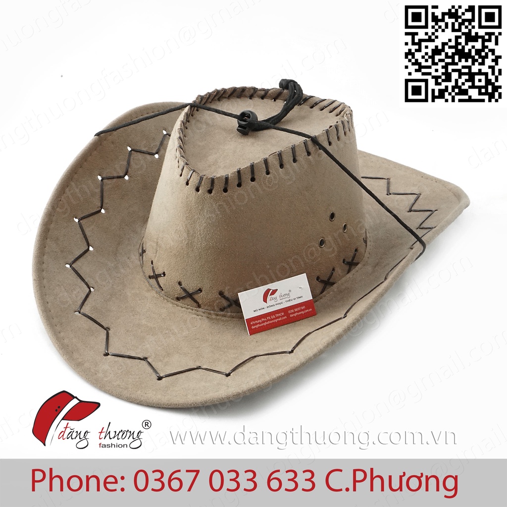 Mũ nón hóa trang cao bồi Cowboy Nhung Da Lộn