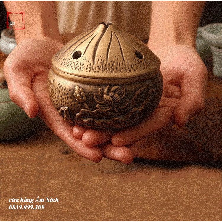 LƯ HƯƠNG XÔNG TRẦM BẰNG ĐỒNG NGUYÊN CHẤT