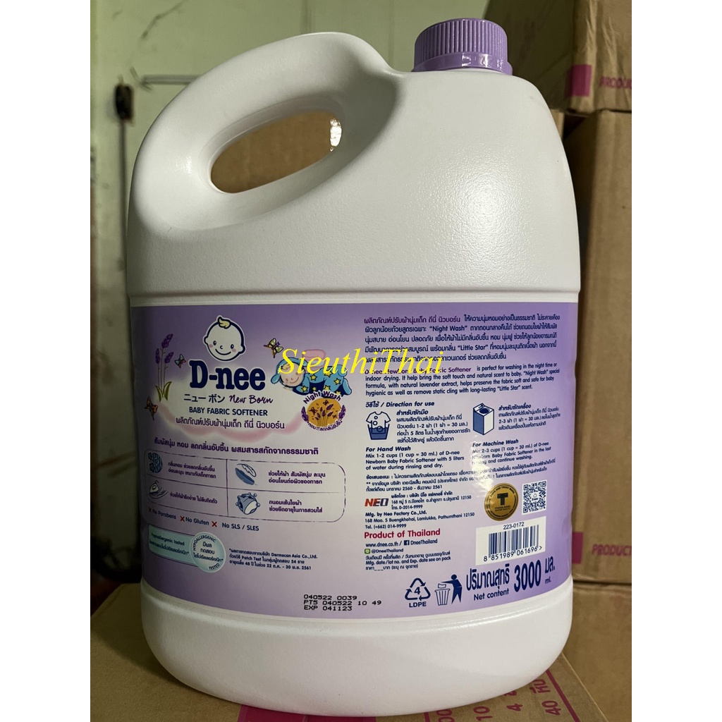 Nước Xả Vải Dnee  hàng chuẩn Thái Lan 2800ml mẫu mới