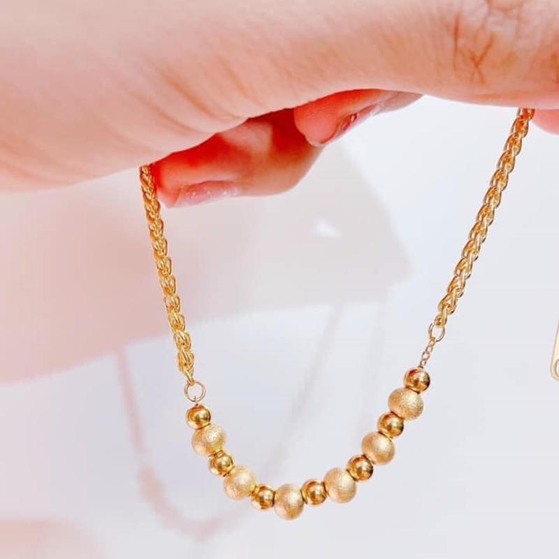 Vòng tay titan nữ không gỉ lắc tay titan kiểu dáng viên bi tròn ánh kim sa lấp lánh thời trang thanh lịch mẫu mới 2022 | BigBuy360 - bigbuy360.vn