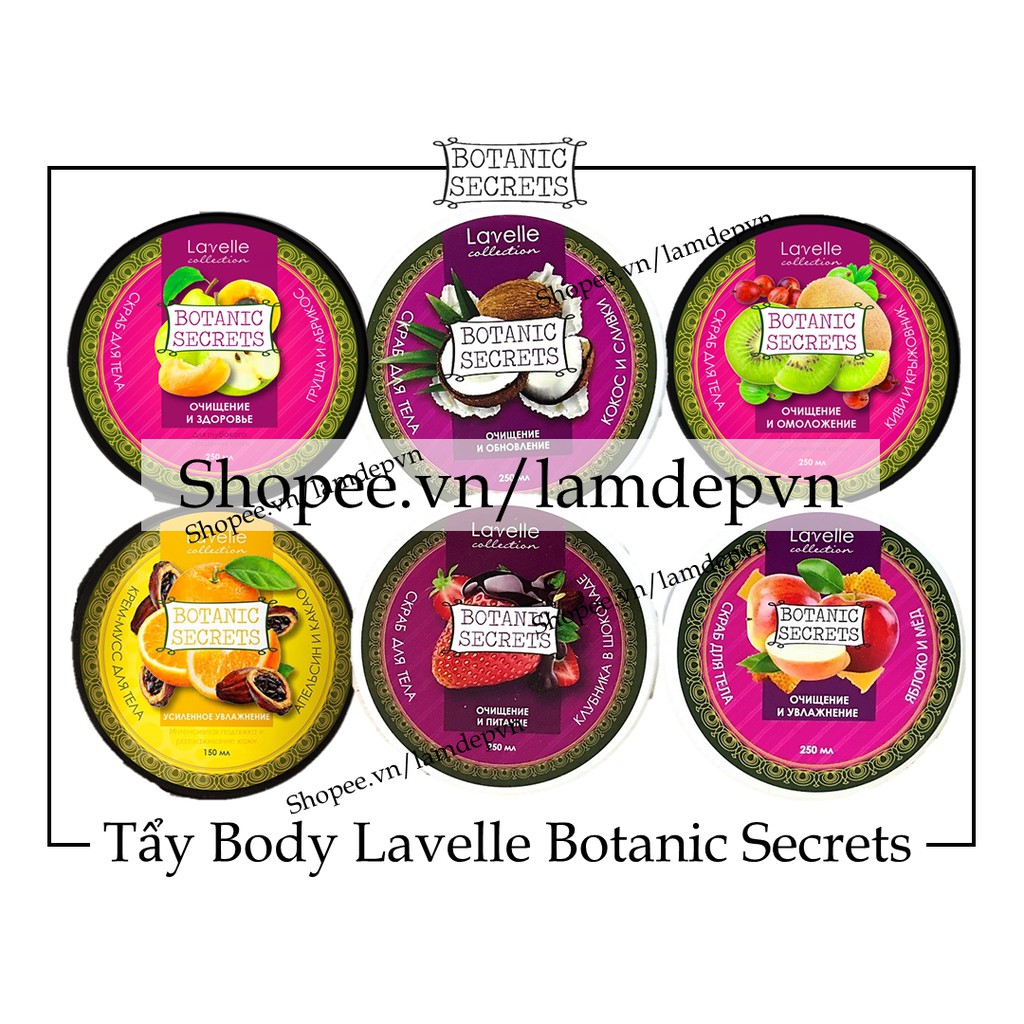 Tẩy da chết Lavelle Botanic Secrets Tái tạo làm mới làn da