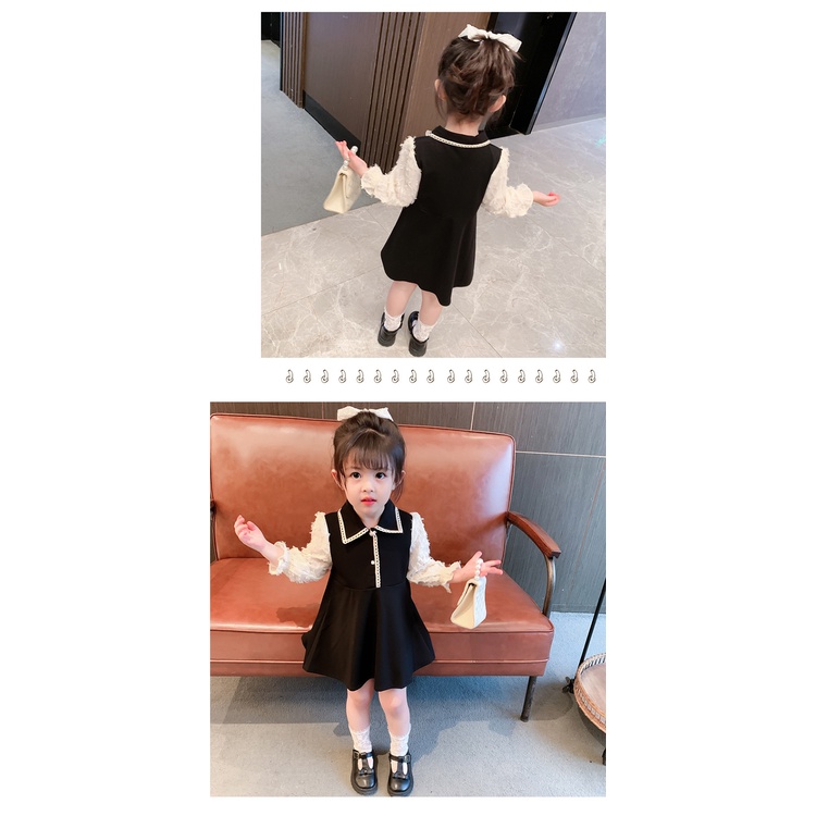 IQ ANGEL Đầm Công Chúa Phong Cách Phương Tây Hàn Quốc Mẫu Mới Thời Trang Xuân Thu Cho Bé Gái