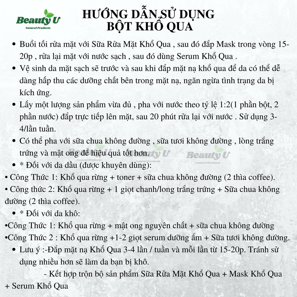 Mask Mặt Nạ Khổ Qua Rừng LimFarm 100g Giảm Mụn Mờ Thâm Da Dầu , Dưỡng Da Căng Bóng , Bột Khổ Qua Rừng - Handmade