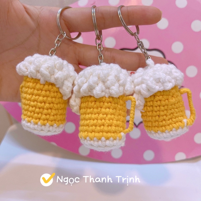 Móc Khoá Ly Bia Bằng Len 💕 - Quà Tặng Handmade