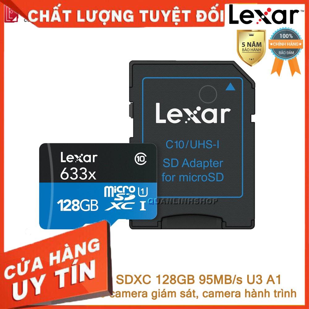 (giá khai trương) Thẻ nhớ Micro SDXC 128GB A1 UHS-I V30 U3 95MB/s Lexar chuyên dùng cho Camera giám sát, hành trình