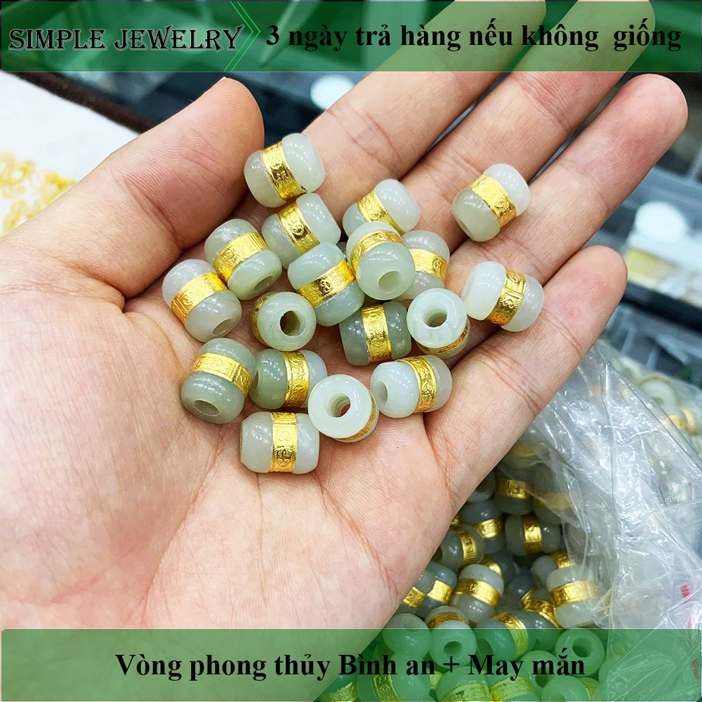 Mặt dây lu thống, hạt lu thống bạch dát vàng dùng làm mặt vòng cổ hoặc vòng tay cực đẹp và tiện dụng