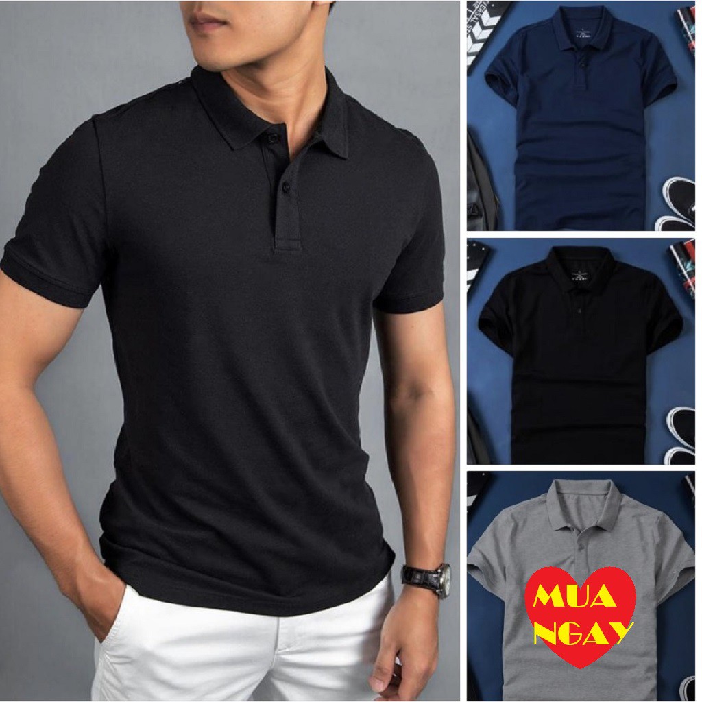 Áo Thun POLO Nam Nữ Mầu Basic Phông Trơn Form Rộng Cao Cấp, Áo thun Unisex có cổ chất Cotton tay ngắn thời trang cao cấp