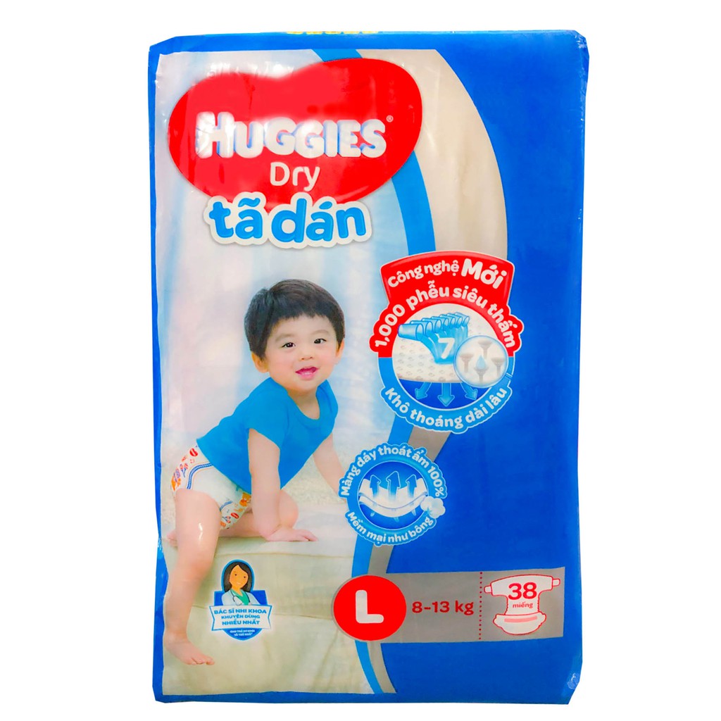 Tã Dán Huggies Size L 38 (Cho bé 8-13 kg)