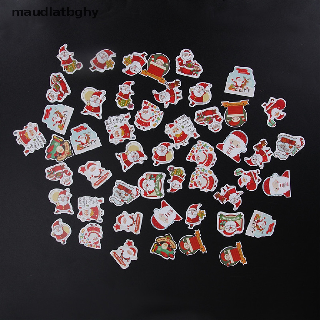 Malh 48pcs / Box Christmas Cake Decor Sticker Scrapbook Diy Diary Photo Album Label Decor .